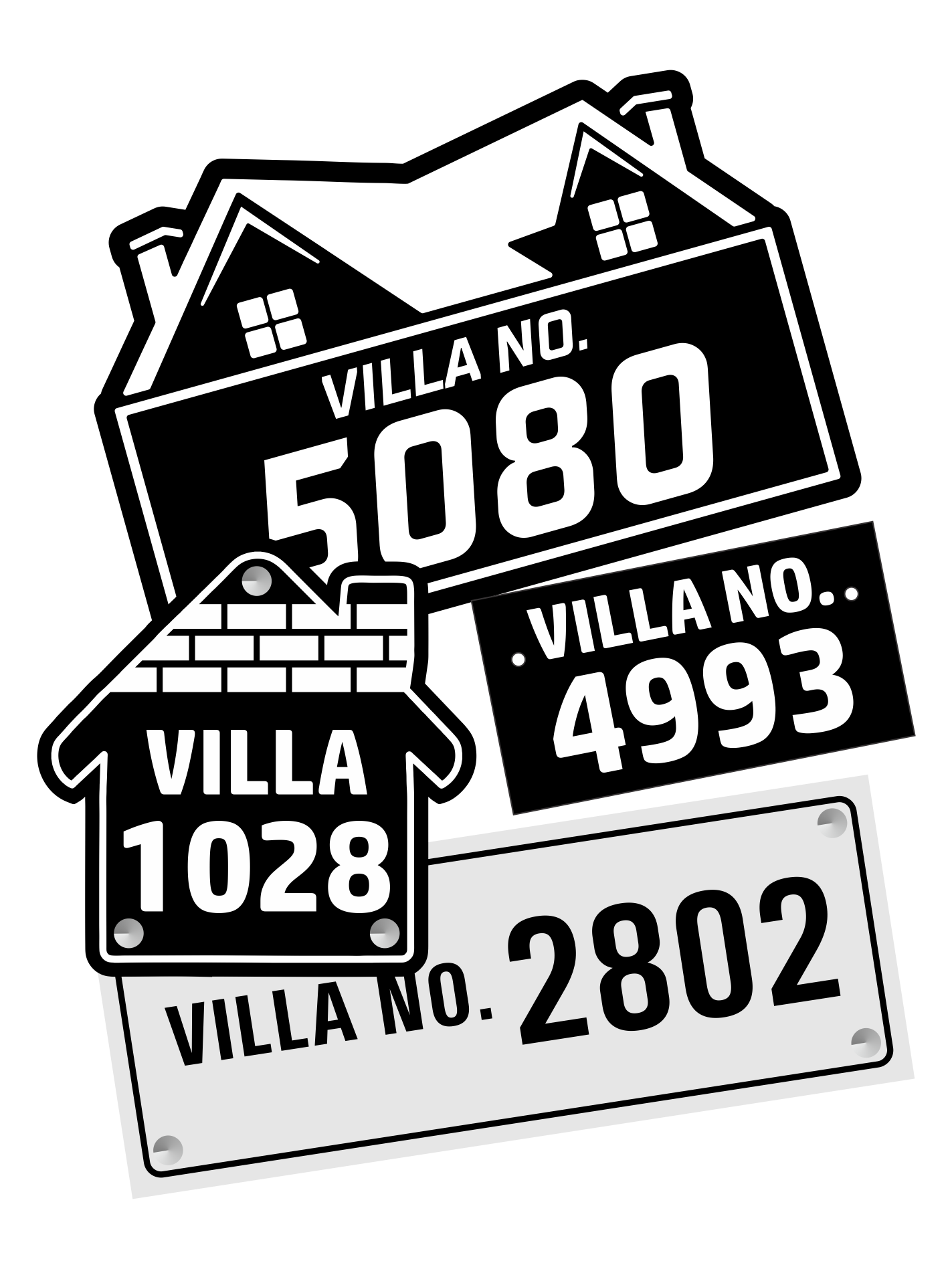 Signages for Homes & Offices, Personalized Home or Villa Numbers Smart Villa Number Ideas