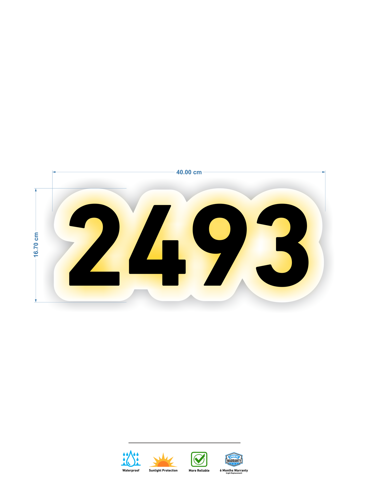 Warm Backlight Acrylic Villa Board – Triple-Layer Premium Finish