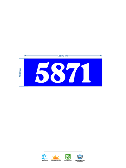 Blue Acrylic Horizontal Signs with White Acrylic Stencil Cut Letters – Elegant Villa & Office Signage (Copy)