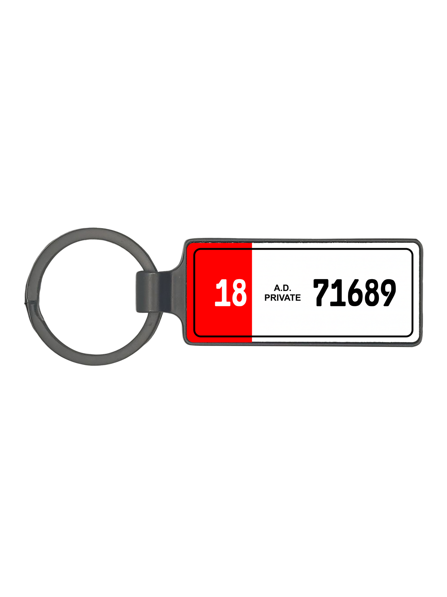 BLACK MATTE METAL KEY RING ONE SIDE PRINT AUH-4