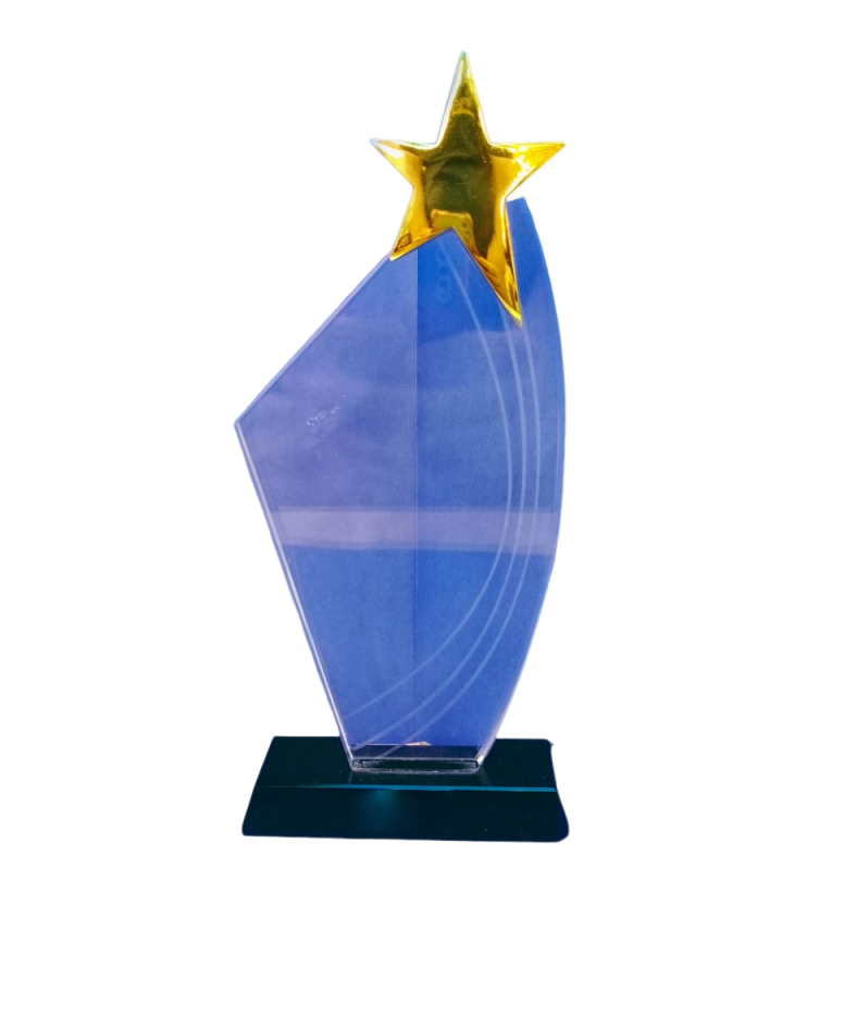 STAR Crystal Award Shield With Engraving Model JB022