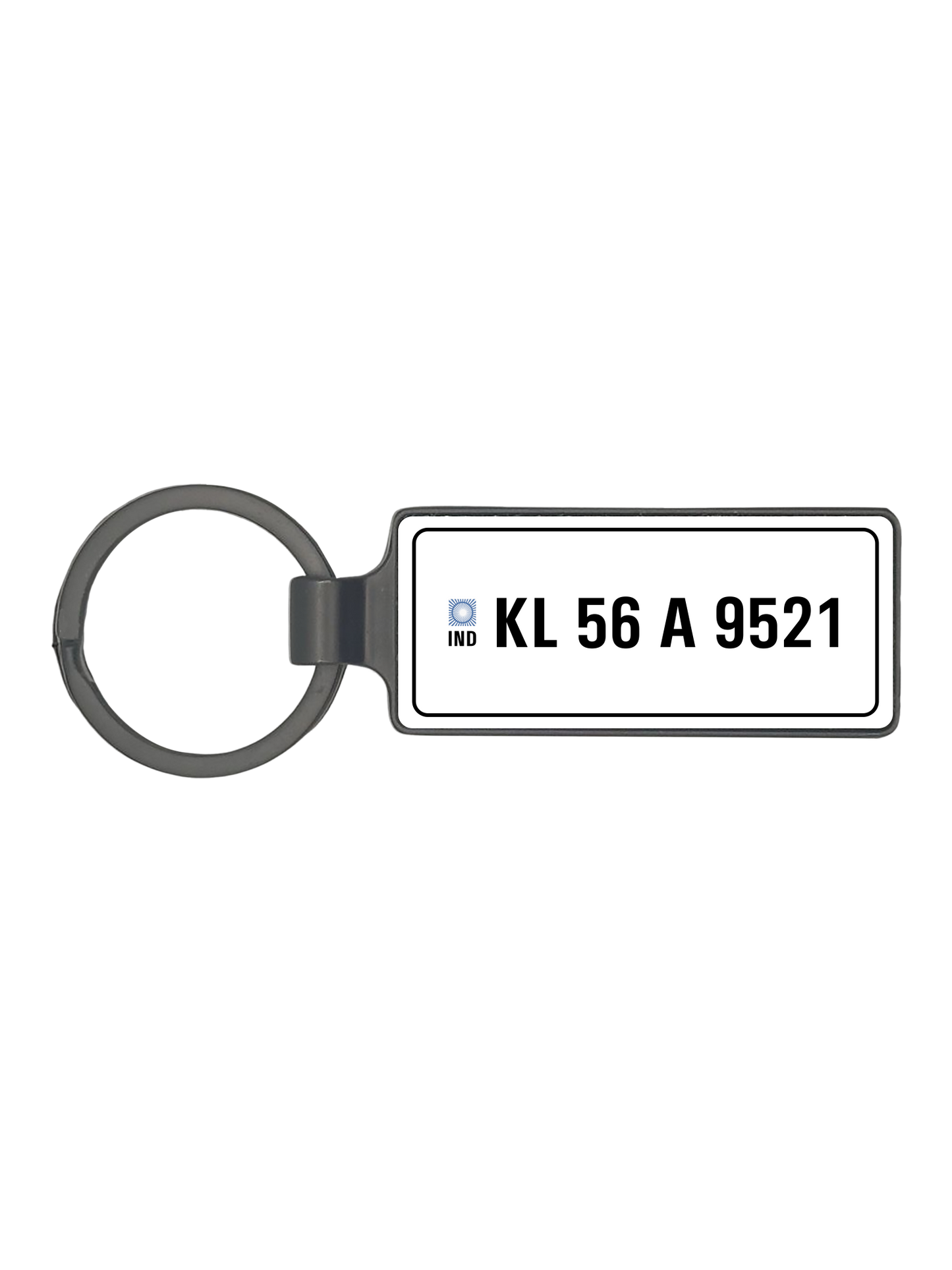BLACK MATTE METAL KEY RING ONE SIDE PRINT IND-1